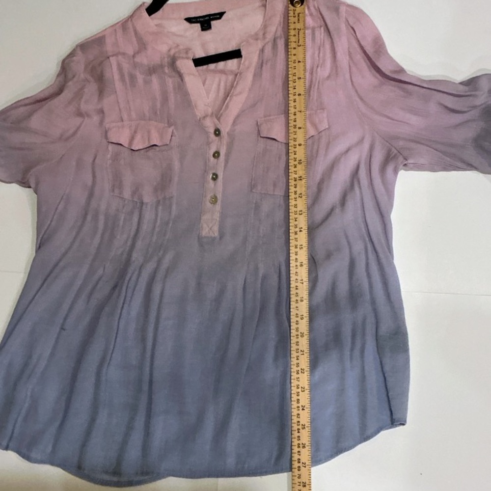 Zac & Rachel Pink and Blue Ombré Blouse 1X - Picture 6 of 7